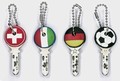 FUSSBALL 4ER SET MIXED - KEYCOVERS - SCHL�SSELKAPPEN