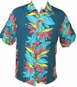 KALAKAUA - ORIGINAL HAWAIIHEMD - HELECONIA PANEL - JADE