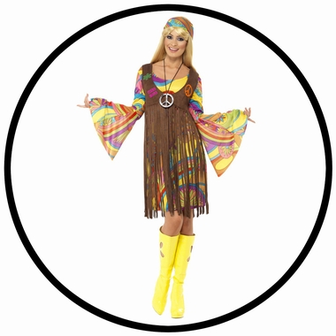 Hippie Kostm Damen - 1960s Groovy Lady - Klicken fr grssere Ansicht