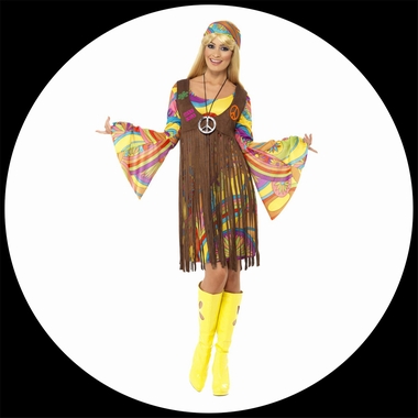 Hippie Kostm Damen - 1960s Groovy Lady - Klicken fr grssere Ansicht
