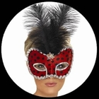 K�fer Maske Rot Schwarz Punkte