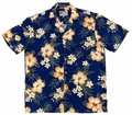 ORIGINAL HAWAIIHEMD - HIBISCUS GARDEN - NAVY - PARADISE FOUND
