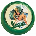Vespa Wanduhr rund - gr�n